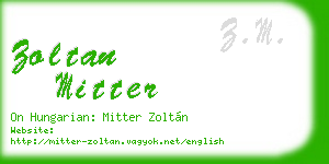 zoltan mitter business card