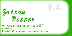 zoltan mitter business card